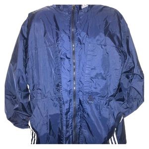 Vintage Navy Adidas Windbreaker Light Jacket XL